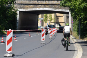 Pop up Radweg in der Saalgasse
