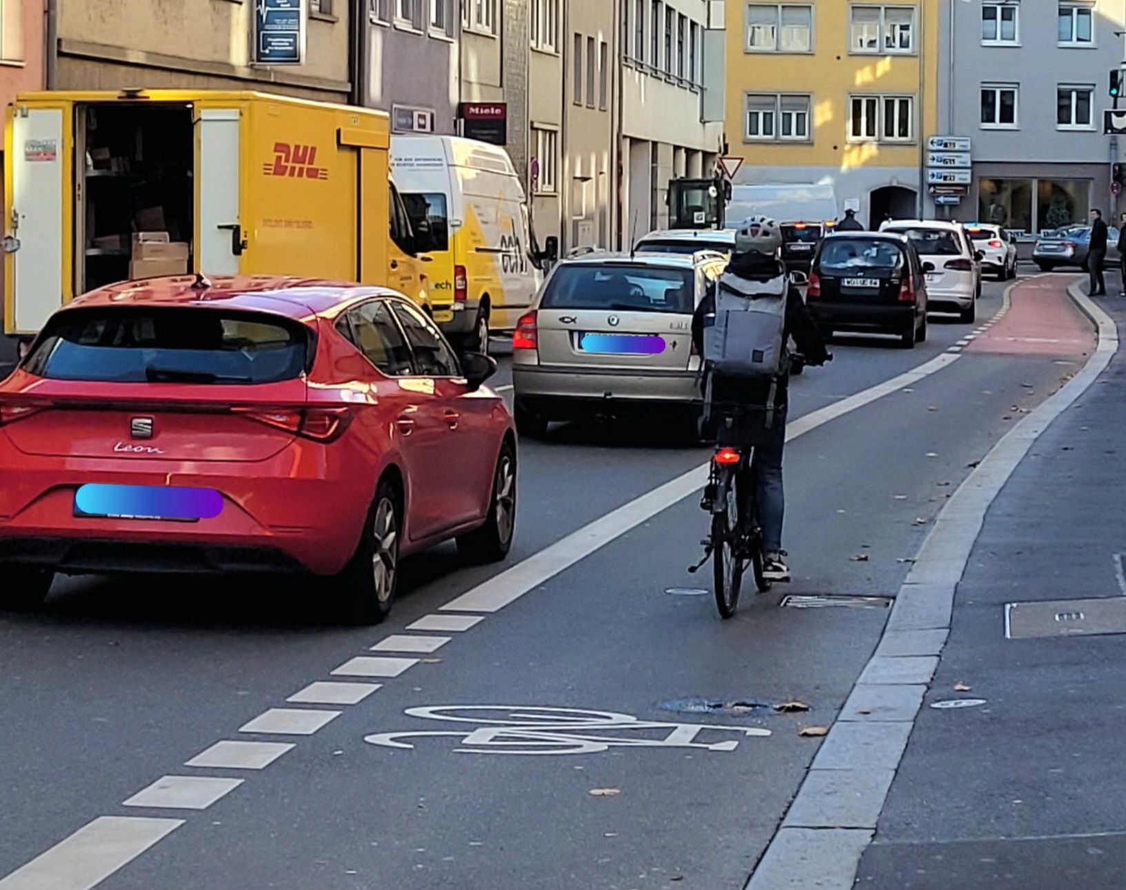 Radstreifen in der Gerberstraße